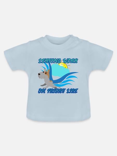 Verlassen der Arbeit - Baby Bio-T-Shirt mit Rundhals - Hellblau