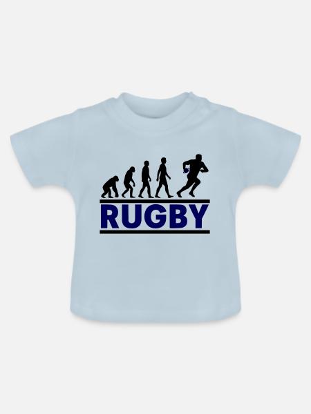 Rugby Evolution Sportmannschaft - Baby Bio-T-Shirt mit Rundhals - Hellblau