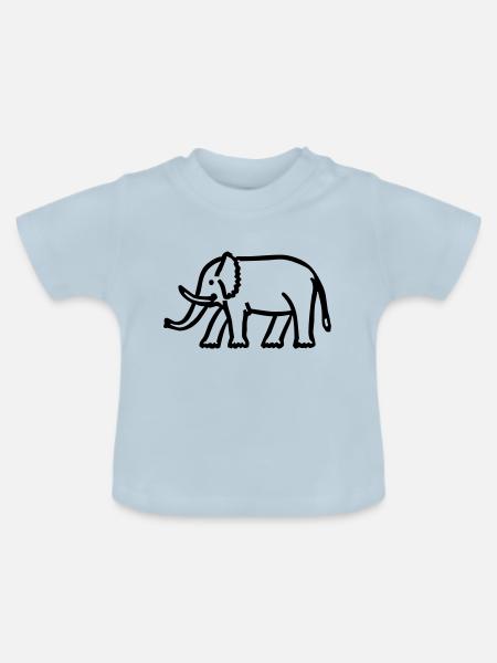 Elefant - Baby Bio-T-Shirt mit Rundhals - Hellblau