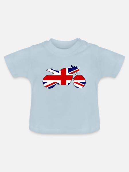 Union Jack Cafe Racer - Baby Bio-T-Shirt mit Rundhals - Hellblau