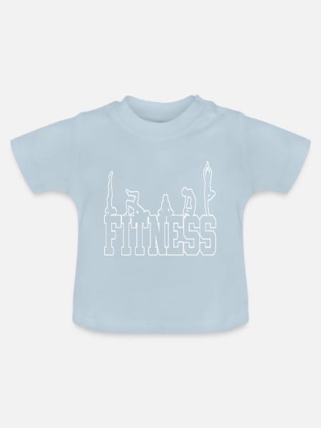 Fitness - Baby Bio-T-Shirt mit Rundhals - Hellblau