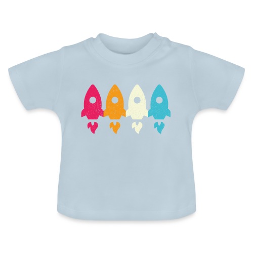 Retro Vintage Rakete Raumschiff Kinder Baby - Baby Bio-T-Shirt mit Rundhals