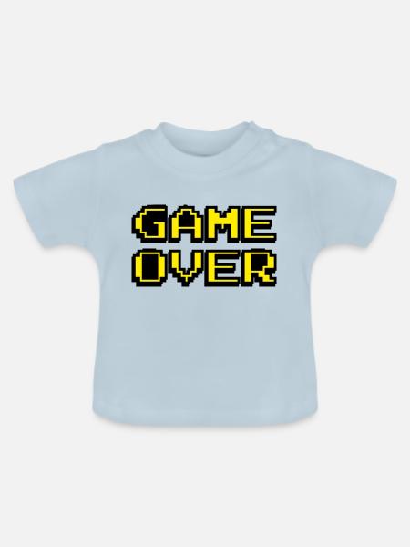 Game Over Design - Baby Bio-T-Shirt mit Rundhals - Hellblau