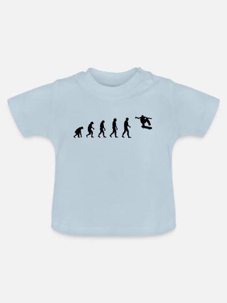 Evolution Skate - Baby Bio-T-Shirt mit Rundhals - Hellblau