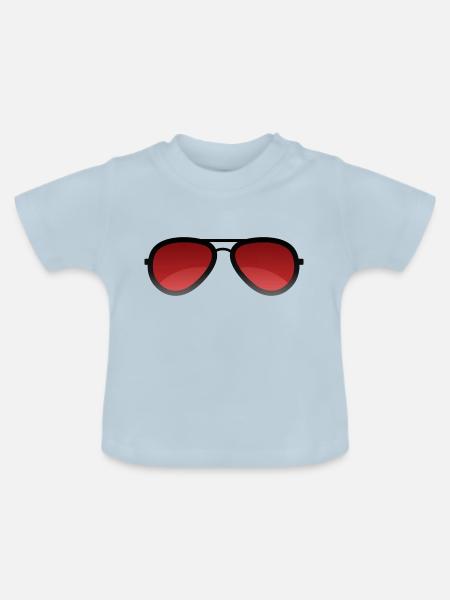 Coole Sonnenbrille Geschenkidee Sonderangebot Idee - Baby Bio-T-Shirt mit Rundhals - Hellblau