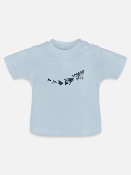 Papierflieger - Baby Bio-T-Shirt mit Rundhals - Hellblau
