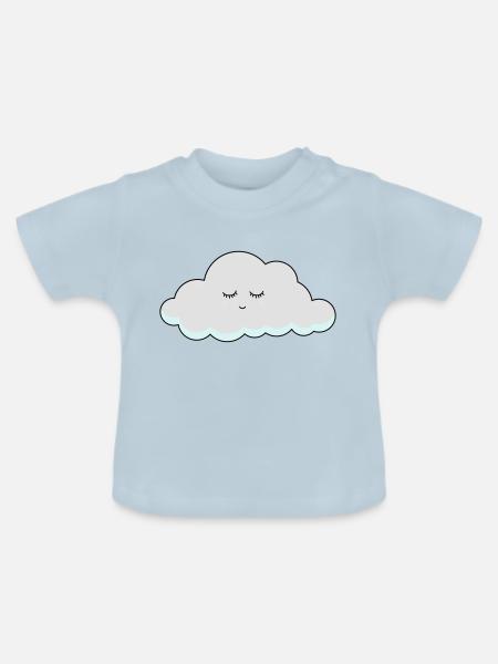 schlafende Wolke - Baby Bio-T-Shirt mit Rundhals - Hellblau