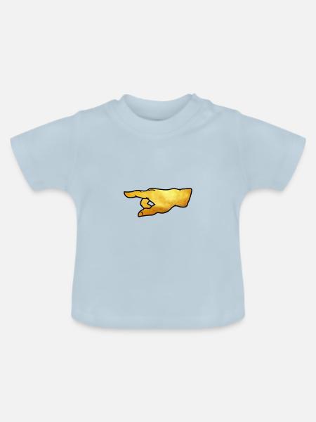 Hand - Baby Bio-T-Shirt mit Rundhals - Hellblau