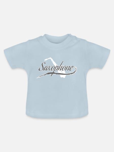 Saxofon - Baby Bio-T-Shirt mit Rundhals - Hellblau