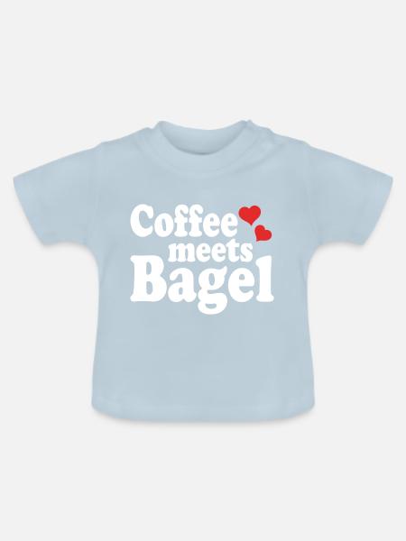 Coffee meets Bagel - Baby Bio-T-Shirt mit Rundhals - Hellblau