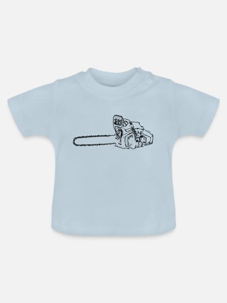 Motorsäge - Baby Bio-T-Shirt mit Rundhals - Hellblau