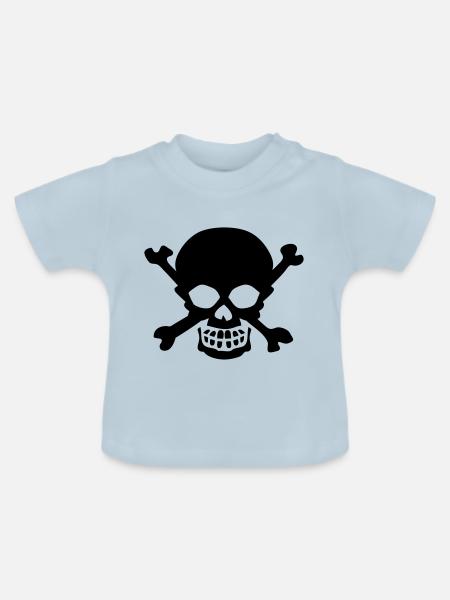 Kopf des Todes Gefahr icone - Baby Bio-T-Shirt mit Rundhals - Hellblau