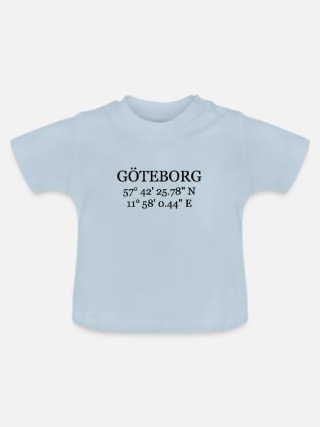 Göteborg Schwarz - Baby Bio-T-Shirt mit Rundhals - Hellblau