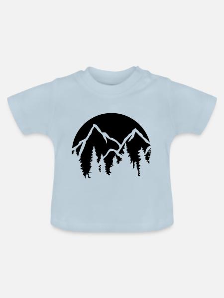 Nadelbäume Berge Sonne - Baby Bio-T-Shirt mit Rundhals - Hellblau
