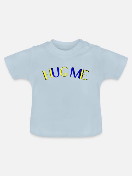 hug me - Baby Bio-T-Shirt mit Rundhals - Hellblau