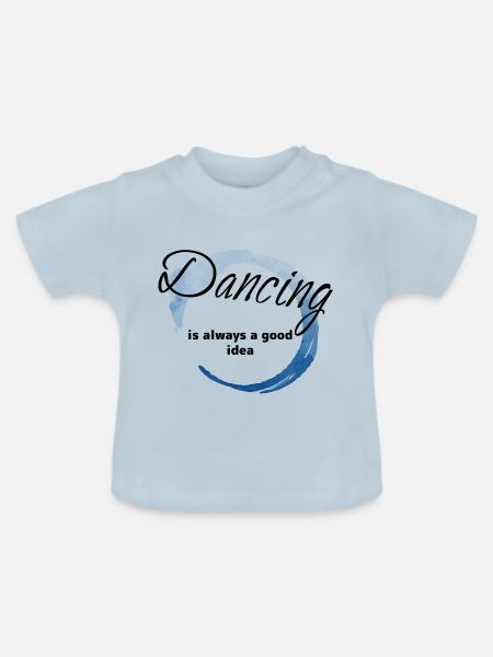Dancing Dance Music - Baby Bio-T-Shirt mit Rundhals - Hellblau