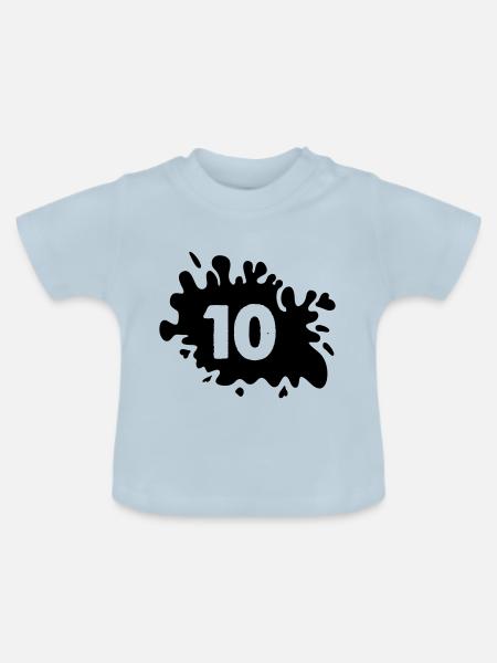 kleckse 10 - Baby Bio-T-Shirt mit Rundhals - Hellblau