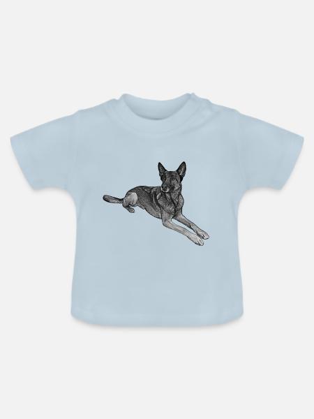 Malinois - Baby Bio-T-Shirt mit Rundhals - Hellblau