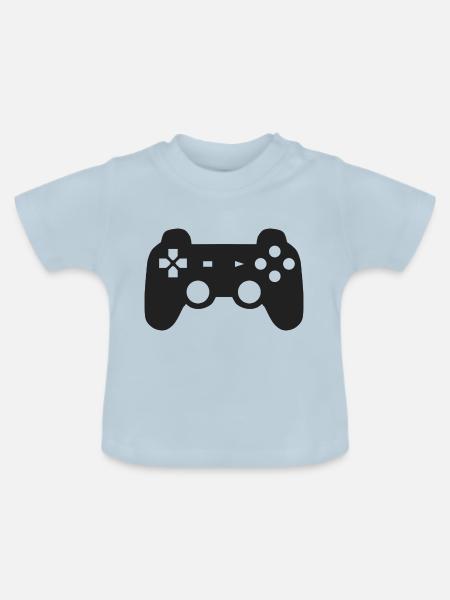Gamepad - Baby Bio-T-Shirt mit Rundhals - Hellblau