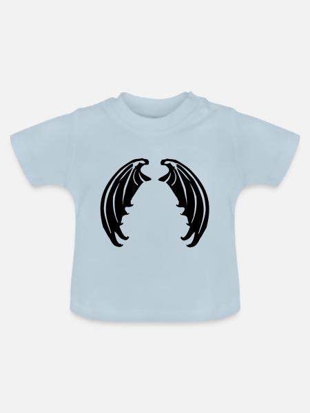 Flügel von Vampiren oder Teufelchen - Baby Bio-T-Shirt mit Rundhals - Hellblau