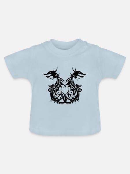 drachen - Baby Bio-T-Shirt mit Rundhals - Hellblau