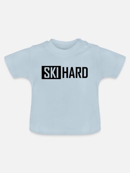 ski hard - Baby Bio-T-Shirt mit Rundhals - Hellblau