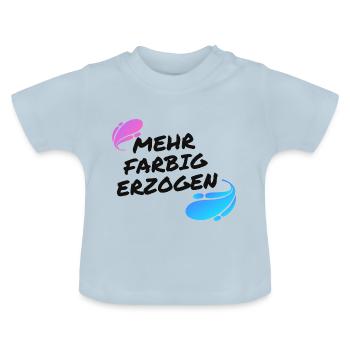 Mehrfarbig Erzogen - Baby Bio-T-Shirt mit Rundhals - Hellblau - Vorne