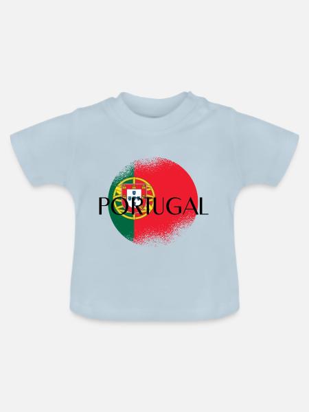 Portugal Fahne - Baby Bio-T-Shirt mit Rundhals - Hellblau