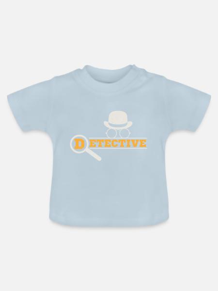 Detective Magnifying Glass - Baby Bio-T-Shirt mit Rundhals - Hellblau
