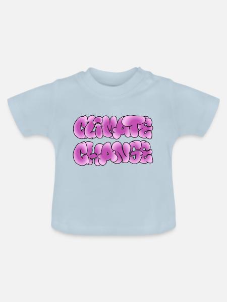 Klima-Wandel, Climate Change, Climachange - Baby Bio-T-Shirt mit Rundhals - Hellblau