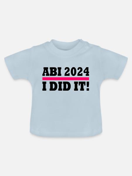 Abi 2024 - Baby Bio-T-Shirt mit Rundhals - Hellblau
