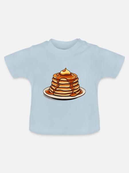 ZU VIELE PFANNKUCHEN - Baby Bio-T-Shirt mit Rundhals - Hellblau