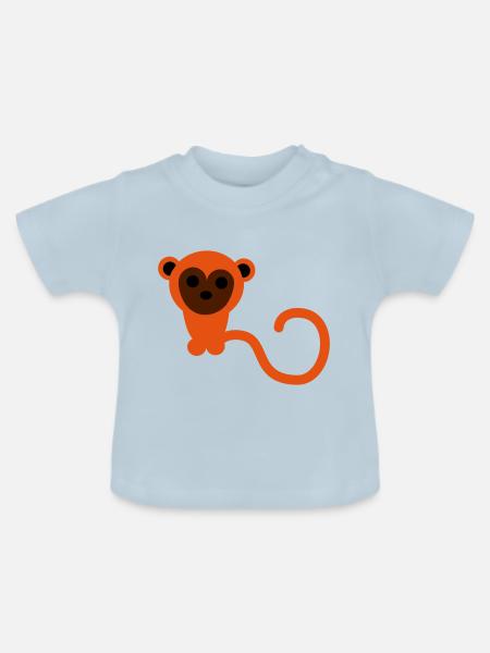Äffchen - Baby Bio-T-Shirt mit Rundhals - Hellblau