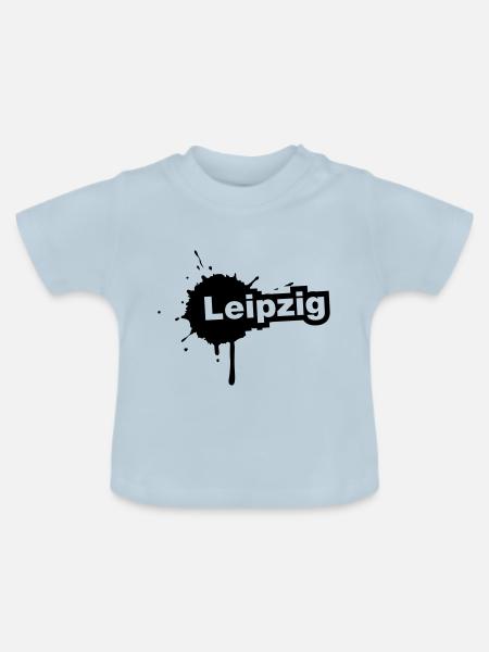 Leipzig Splatter - Baby Bio-T-Shirt mit Rundhals - Hellblau