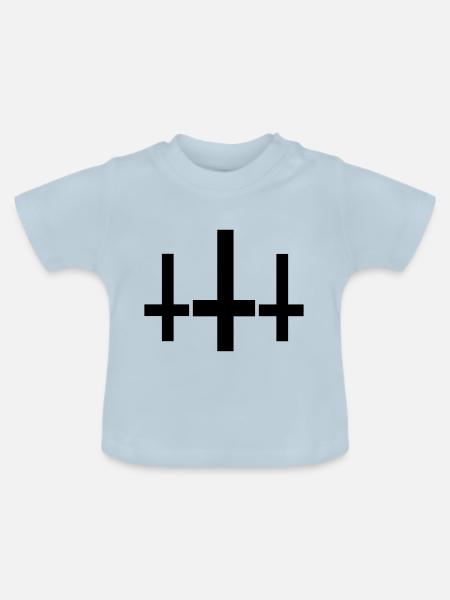 Kreuz - Baby Bio-T-Shirt mit Rundhals - Hellblau