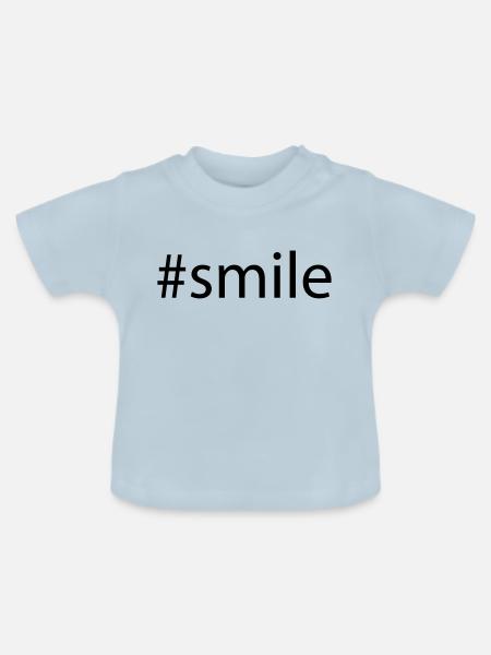 #smile - Baby Bio-T-Shirt mit Rundhals - Hellblau