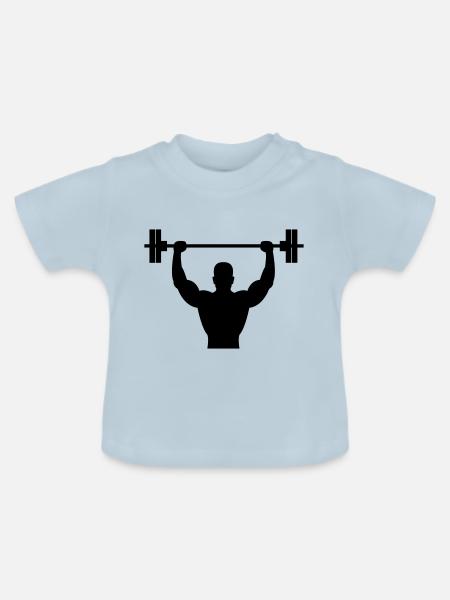 bodybuilder - Baby Bio-T-Shirt mit Rundhals - Hellblau