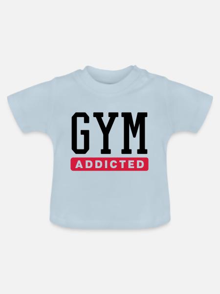 GYM ADDICT - Baby Bio-T-Shirt mit Rundhals - Hellblau