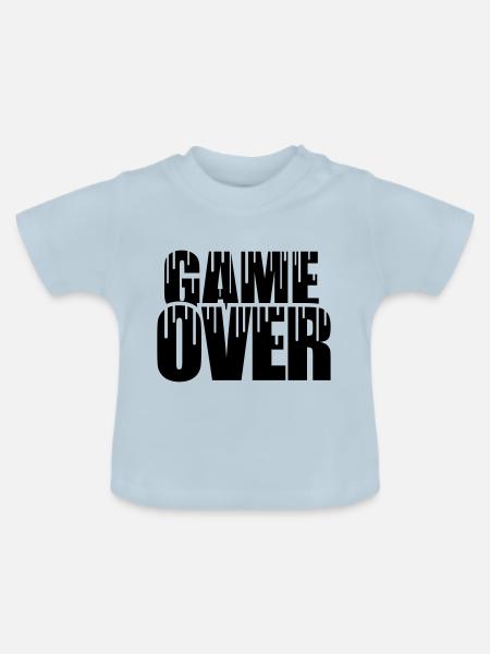 Lustig Game Over - Baby Bio-T-Shirt mit Rundhals - Hellblau