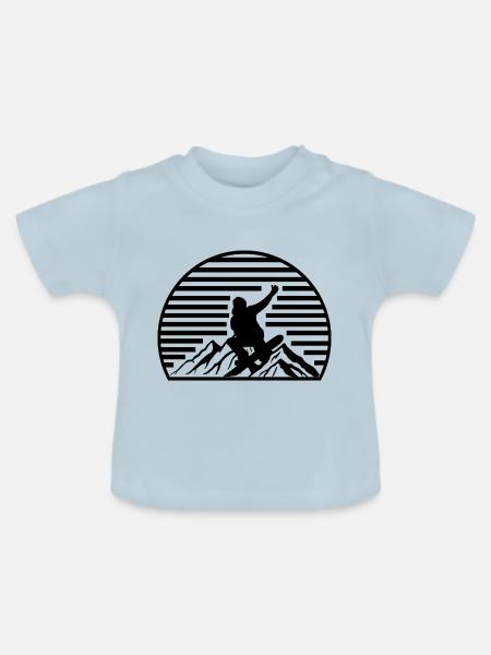 Snowboard Snowboarder - Baby Bio-T-Shirt mit Rundhals - Hellblau