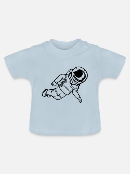Astronaut Weltall Schwerelos - Baby Bio-T-Shirt mit Rundhals - Hellblau