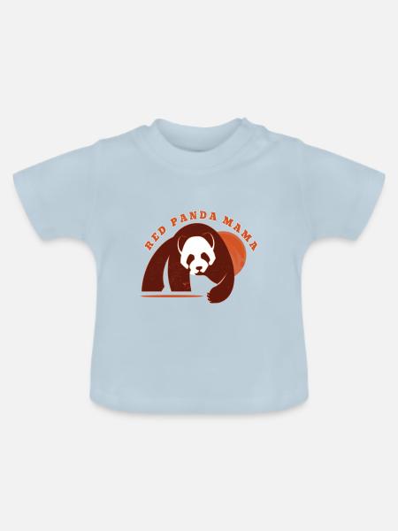 Panda - Baby Bio-T-Shirt mit Rundhals - Hellblau