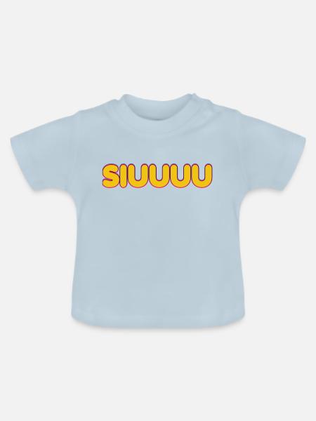 Siuuuuu - Baby Bio-T-Shirt mit Rundhals - Hellblau