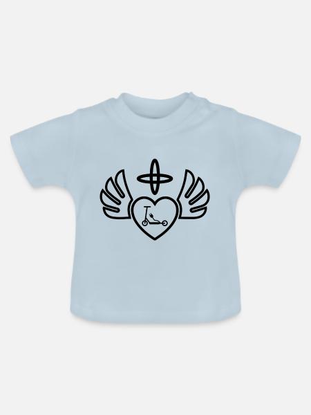 E-Scooter E-Roller Scooter - Baby Bio-T-Shirt mit Rundhals - Hellblau