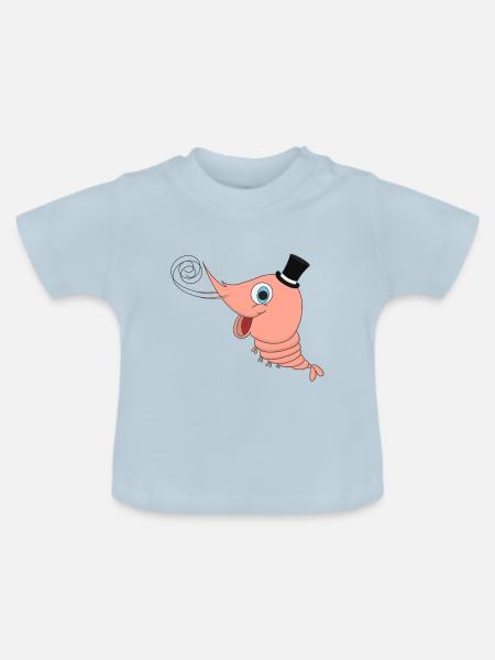 Funky Shrimp - Baby Bio-T-Shirt mit Rundhals - Hellblau