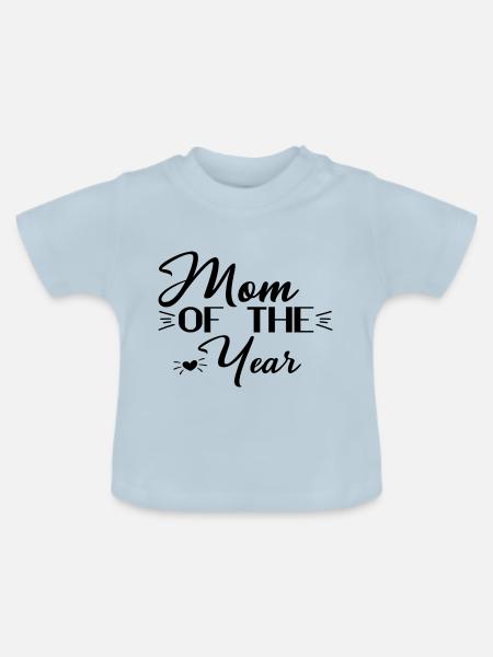 Mom Of The Year - Baby Bio-T-Shirt mit Rundhals - Hellblau