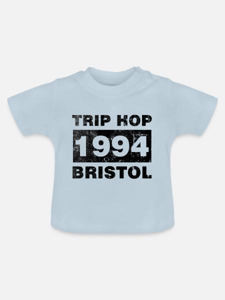 TRIP HOP BRISTOL SCHWARZ - Baby Bio-T-Shirt mit Rundhals - Hellblau