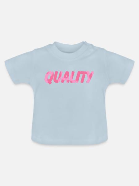 Qualität rosa - Baby Bio-T-Shirt mit Rundhals - Hellblau
