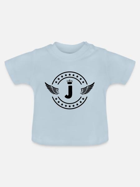 wappen j - Baby Bio-T-Shirt mit Rundhals - Hellblau