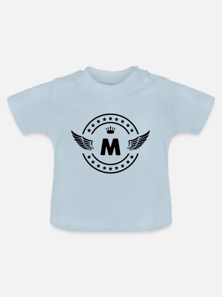 wappen m - Baby Bio-T-Shirt mit Rundhals - Hellblau